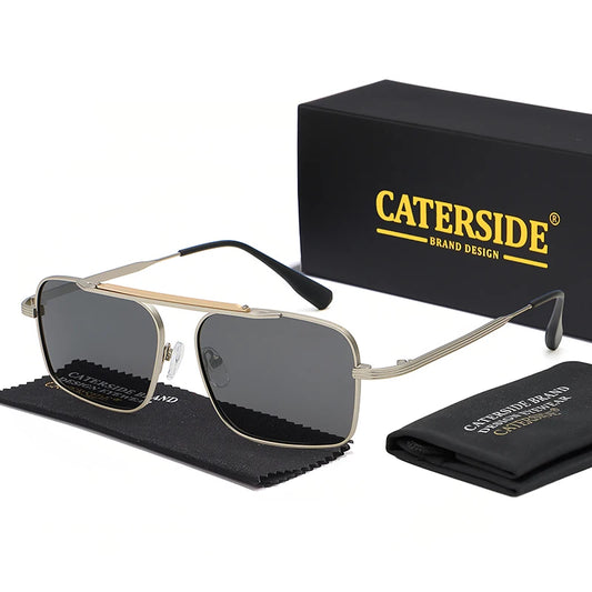 CATERSIDE New Fashion Punk Men's Sunglasses Square Metal Frame Vintage Design Sun Glasses Women's Party Festival Summer Style