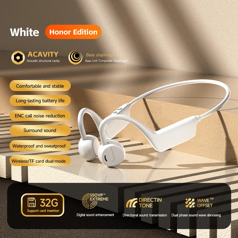 New Bone Conduction Headphones Wireless IPX8 Waterproof Swimming Sports Headset Bluetooth 5.4 With Mic For Exercise Fitness