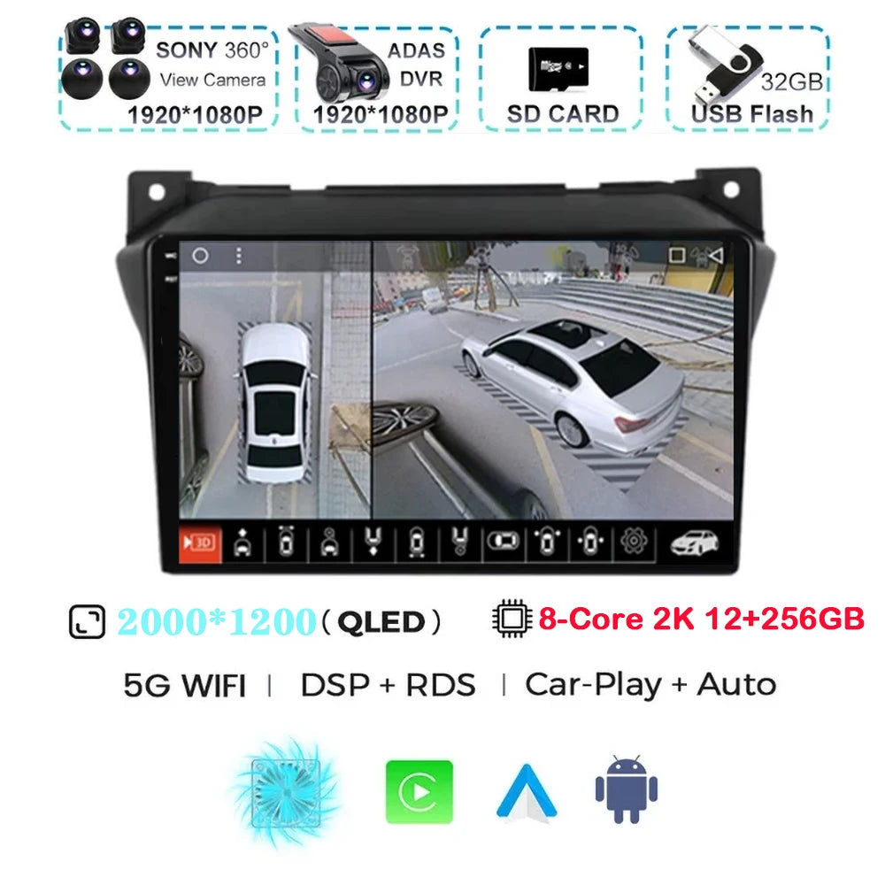 Android 15 Carplay Auto Car Radio For Suzuki Alto 2009 2010 2011 2012 2013 - 2017 Navigation GPS Multimedia Video Player Stere