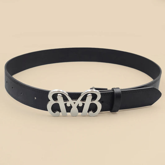Pu Leather Jeans Belt Simple Fashion Casual Gothic Moon Star Buckle Belt Design Y2K Belt Vintage