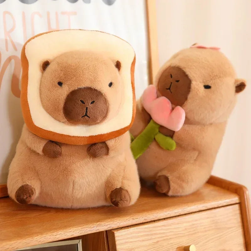 Kawaii Anime Capybara Bread Plush Toy Creative Stuffed Animals Capybara Toast Doll Girl Birthday Toys Girlfriend Cute Gift