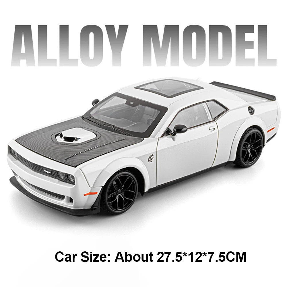 1:18 Hellcat Apollo EVO Alloy Car Models Diecast Toys Doors Opened Sound Light Pull Back Shock Absorption Sportscar for Boy Gift