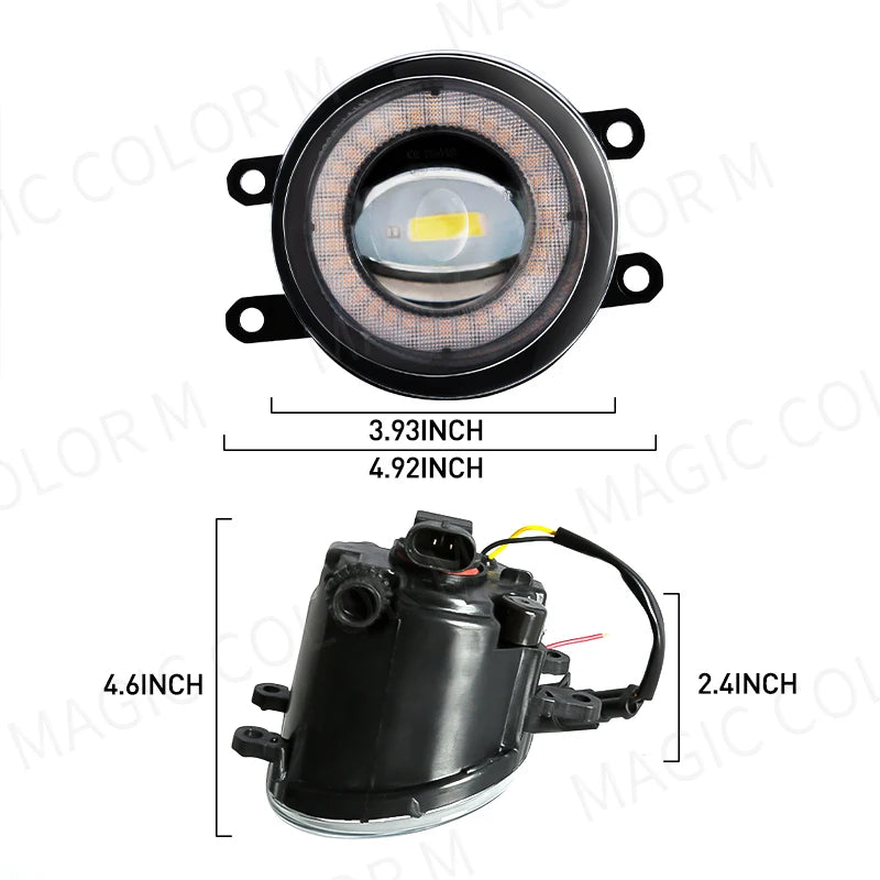 2 Pcs Angel Eye Fog Light For Toyota Highlander Kluger Avalon Prius C-HR CHR Estima 4Runner Car LED Len DRL Daytime Running Lamp