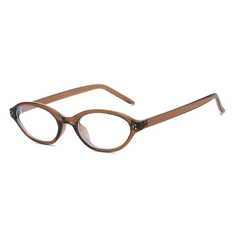 JNPCXI New Fashion Small Oval Sunglasses Women Ins Popular Retro Rivets Men Candy Color Punk Sun Glasses Clear Lens Frame UV400