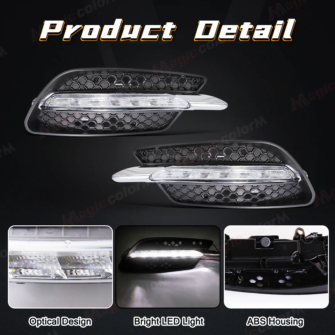 For Mercedes Benz W204 Sport AMG C300 C350 2008 2009 2010 2011 LED Daytime Running Lights DRL Front Bumper Headlights Daylights