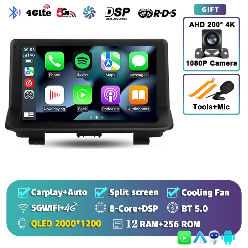 For Audi Q3 1 8U 2011 - 2018 2K 12+256 QLED Android 15 CarPlay Car Radio Multimedia Video Player GPS stereo Head Unit 4G WIFI