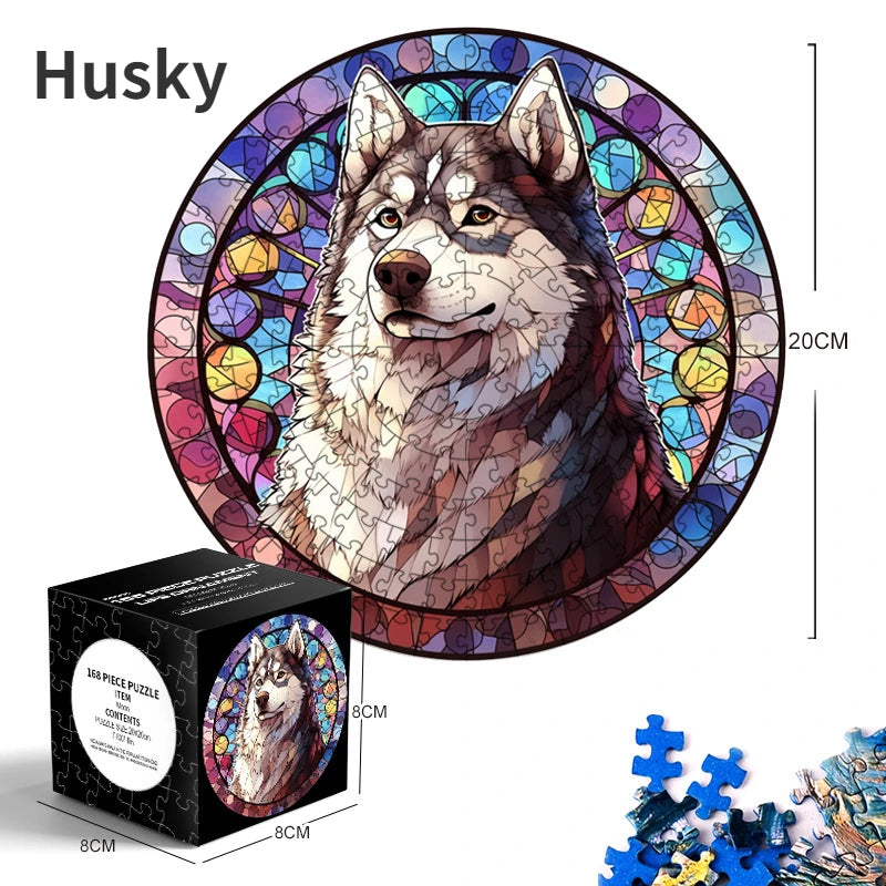 20*20cm 168 Pieces of Thickened Blue Cardboard New Mini Round Puzzle Ornament Adult Children's Toy Educational Toys