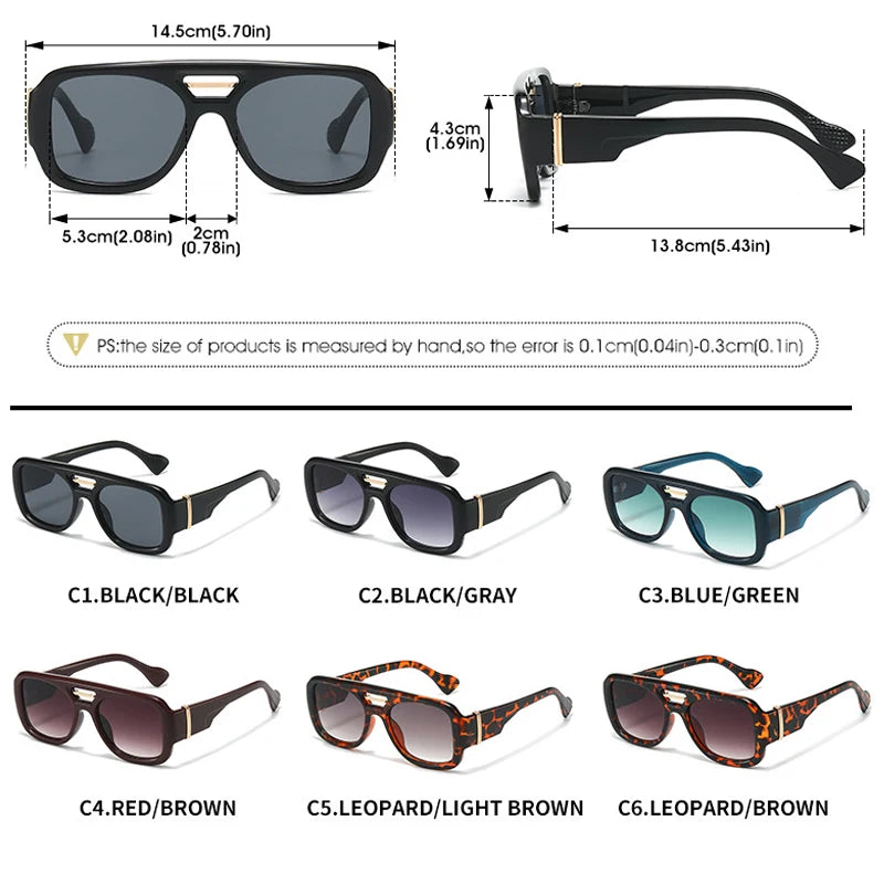 JNPCXI Fashion Square Sunglasses Women Fashion Brand Design Retro Blue Gradient Shades UV400 Men Punk Sun Glasses