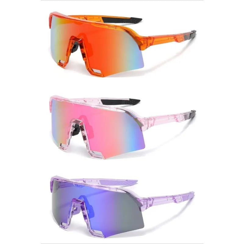 2PCS Cycling Sunglasses Mountaineering Goggles Women and Man Outdoor Bicycle Windproof Shades Glasses