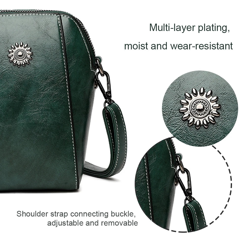 Messenger Color PU Bag Waterproof Scratch-Resistant Versatile Zipper Crossbody