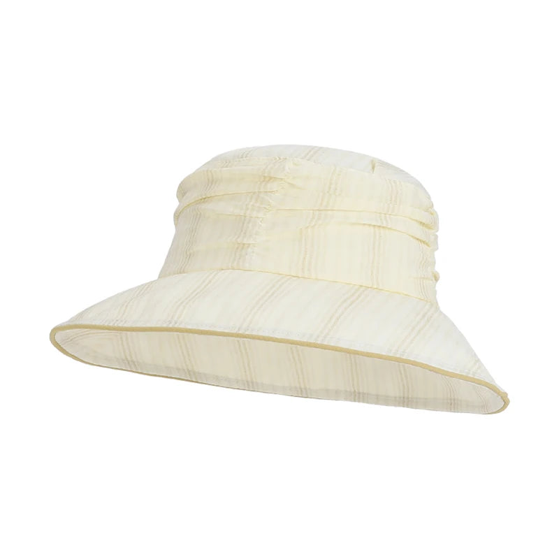 6145-New summer women's pleated sun-protective hat - versatile wide-brimmedfishermanhatfor outdoor activities,makingyourfacelook