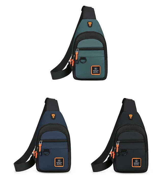 Men's Chest Casual Messenger Bag, Multifunctional Crossbody Shoulder Sling Bag