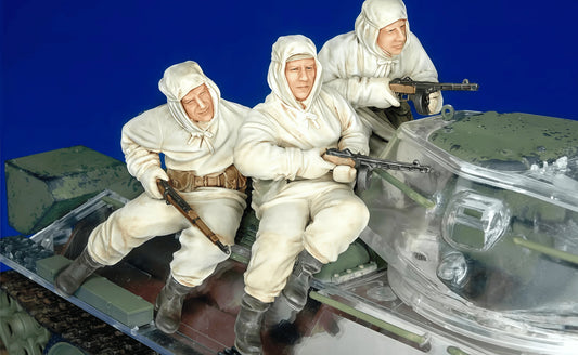 1/35 Resin Model Character Kit Gk, T34 Tank Team of 3 People, Unpainted Assembly Kit
