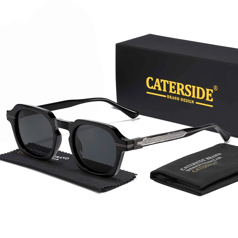 CATERSIDE New Vintage Punk Men's Sunglasses Brand Design Small Frame Sun Glasses Party Travel Fashion Glasses Gift Ideal Choice