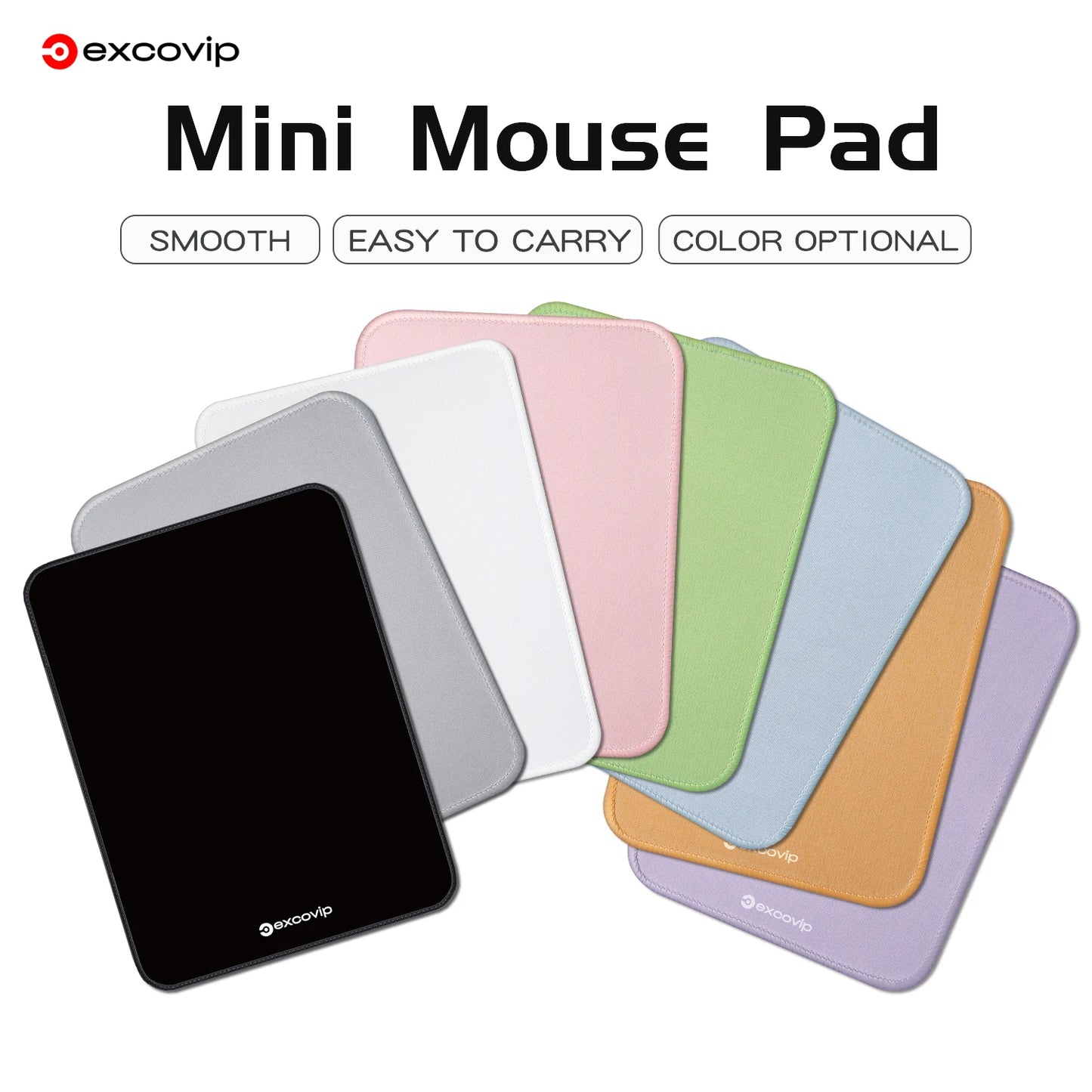 EXCO Mini Mouse Pad Office Mouse Small with Stitched Edge Non-Slip Rubber Base for Home Laptop Computer Portable Durable