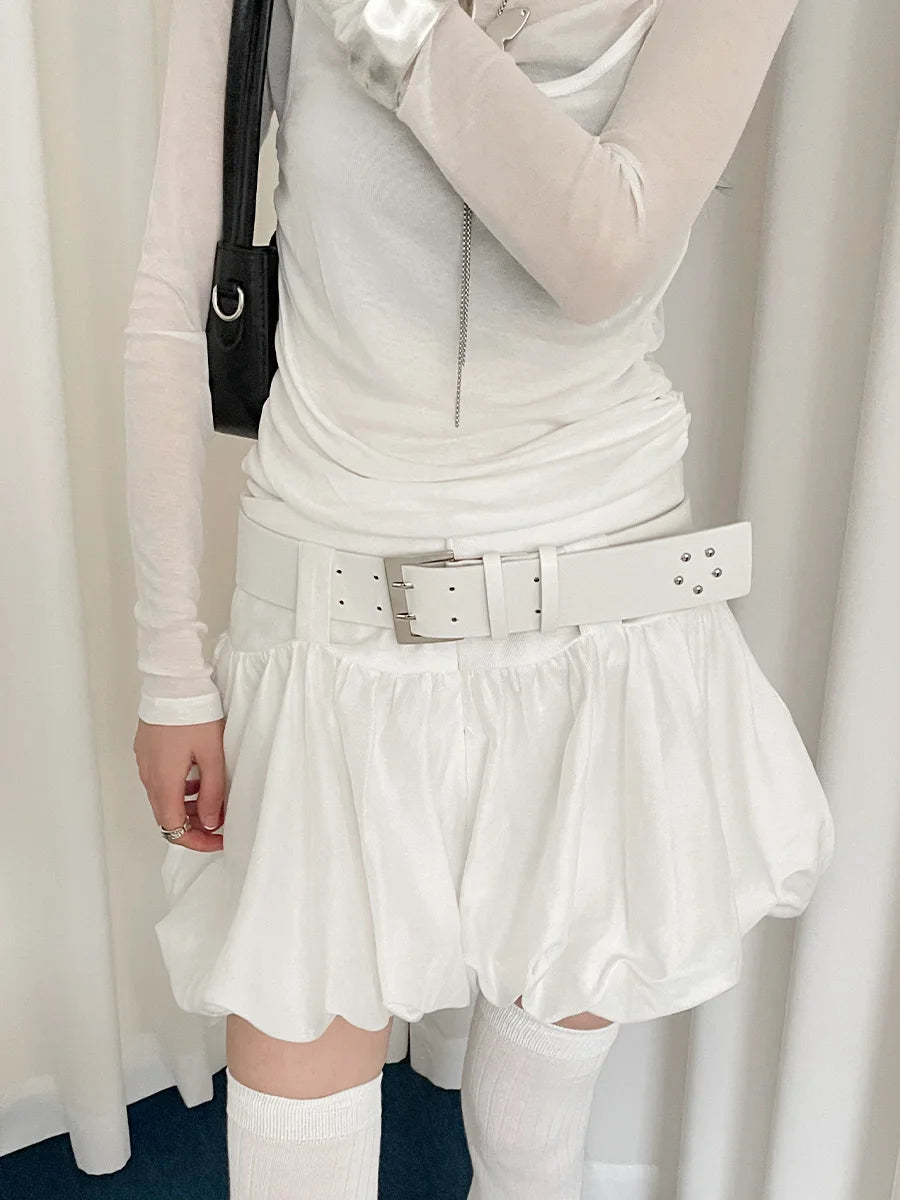 Korean Version Of Versatile White Wide Belt For Women With Skirts And Jeans With A Small Group Design Sense Slimming Waist Belt