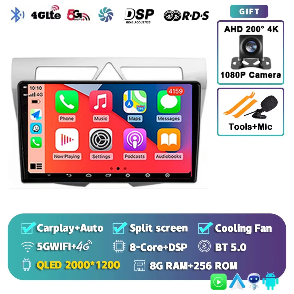 For Kia Morning Picanto 2007 - 2011 2K 12+256 QLED Android 15 CarPlay Car Radio Multimedia Video Player GPS stereo Head Unit