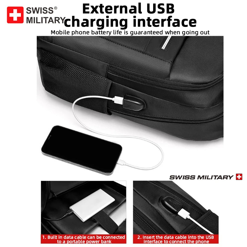 15in Versatile Backpack Repellent Oxford Cloth Computer Bag Student Backpack