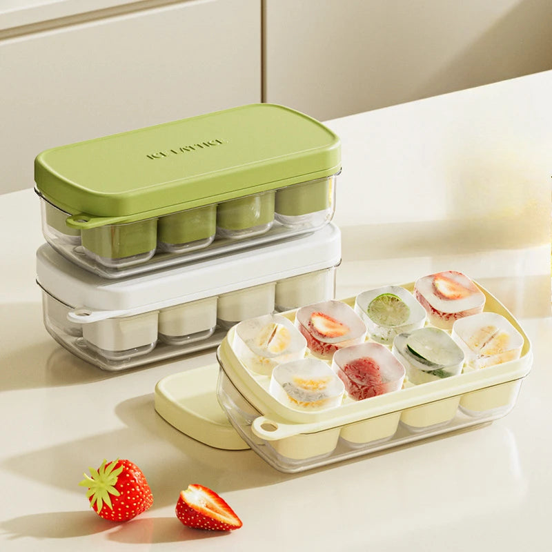 Easy-Press Silicone Ice Cube Tray - Food Grade, Quick-Freeze Mold for Home, Kitchen & Outdoor Use, Ideal Kitchen Accessory