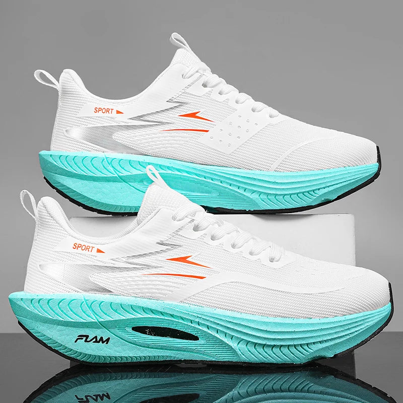 Sports Running Shoes Men Marathon Carbon Board Air Cushion Breathable Lightweight Women's Comfortable Athletic Nonskid Sneakers
