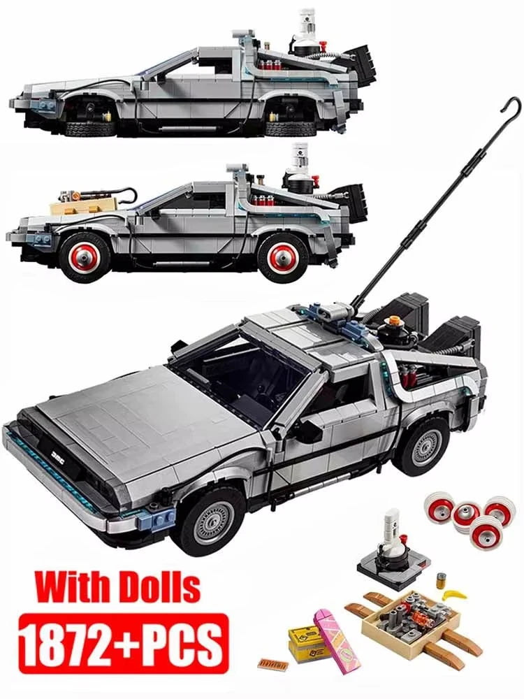 1872PCS Back to the Future Time Machine DeLorean DMC-12 Car Building Blocks Set