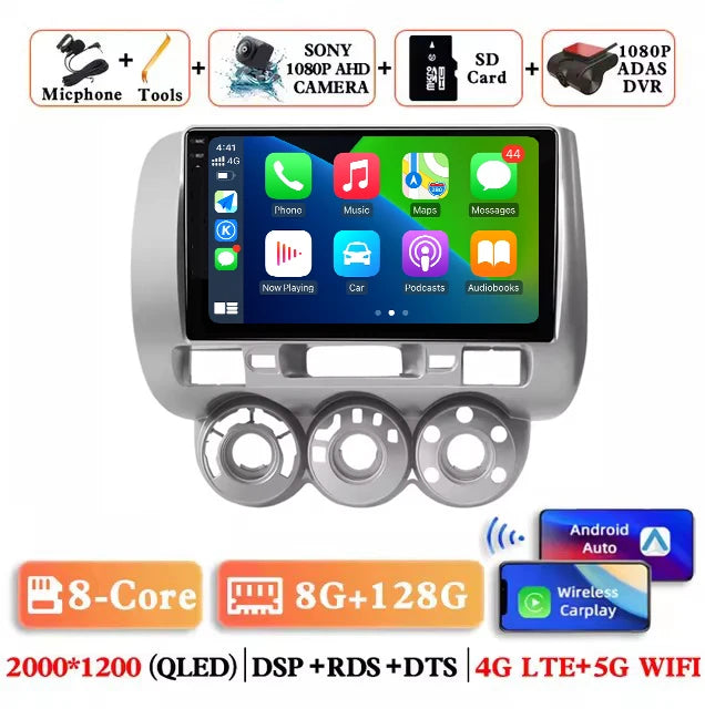 Android 15 Car Radio for Honda Fit Jazz 2002 - 2007 Car Radio Multimedia Navigation Android Auto Autoradio CarPlay DSP Stereo