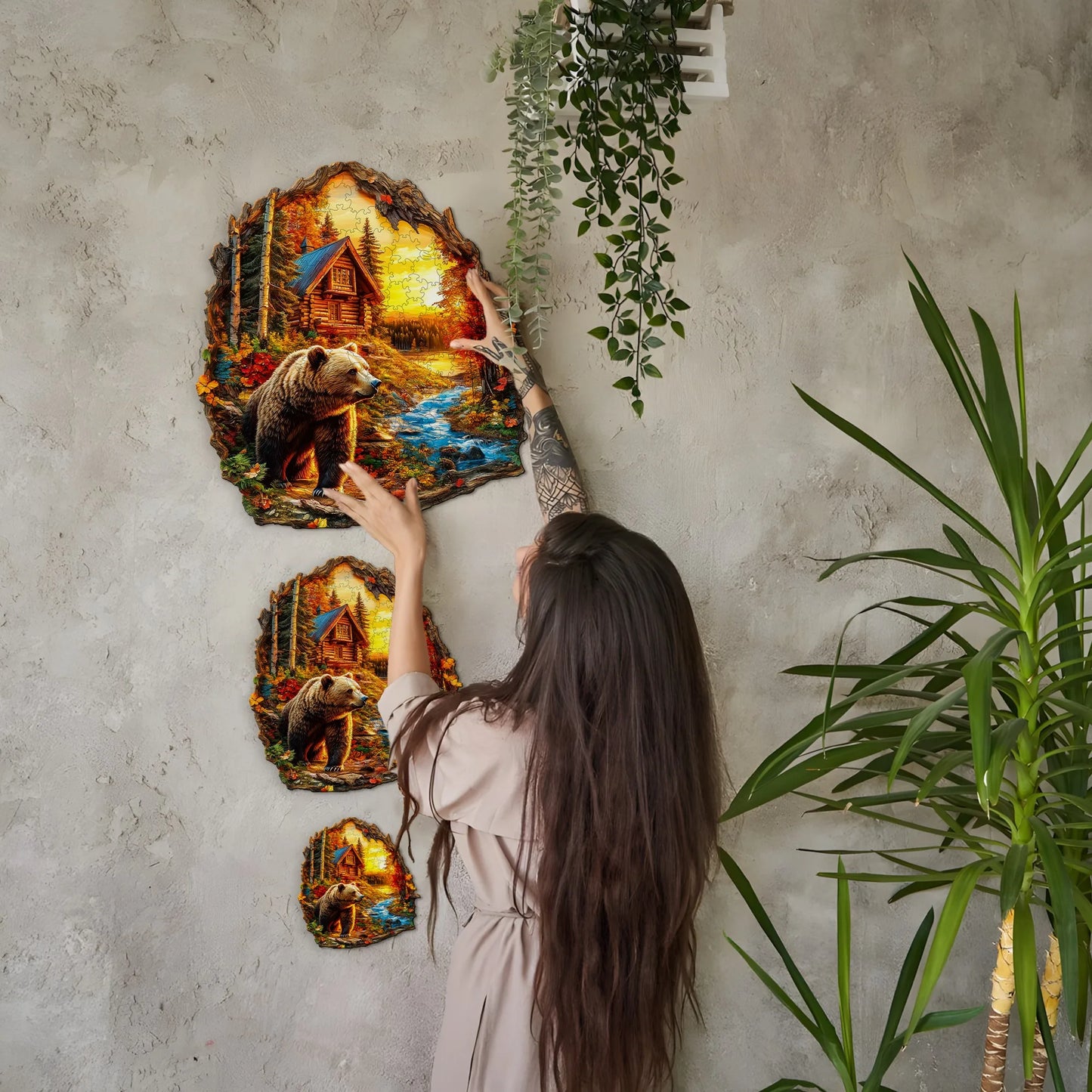 Animals And Nature Wooden Puzzle Creative Wooden Decor Christmas and Halloween Gift Toy for Teen and Kid