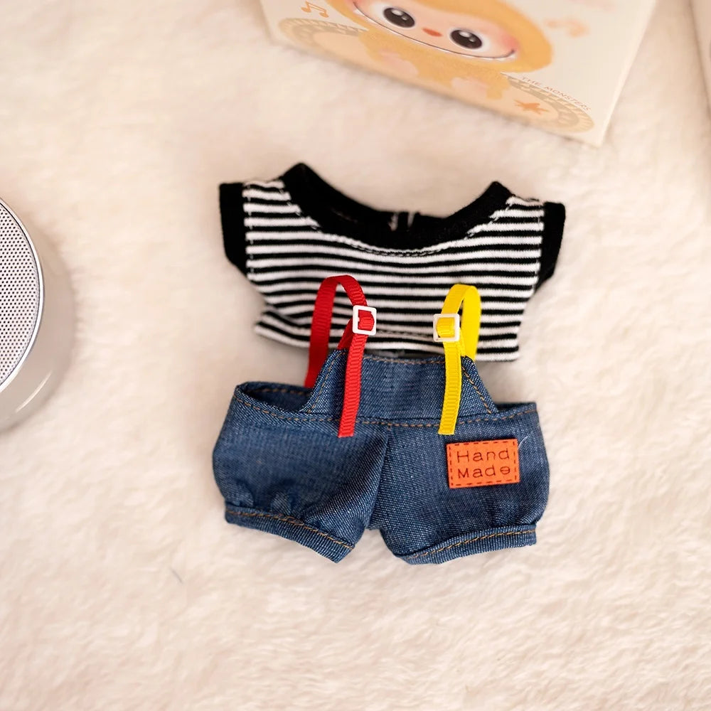 Labubu Clothes For 15-17CM I II III Labubu Outfits Mini Plush Cotton Idol Doll Universal Clothing  Party Accessories Gifts