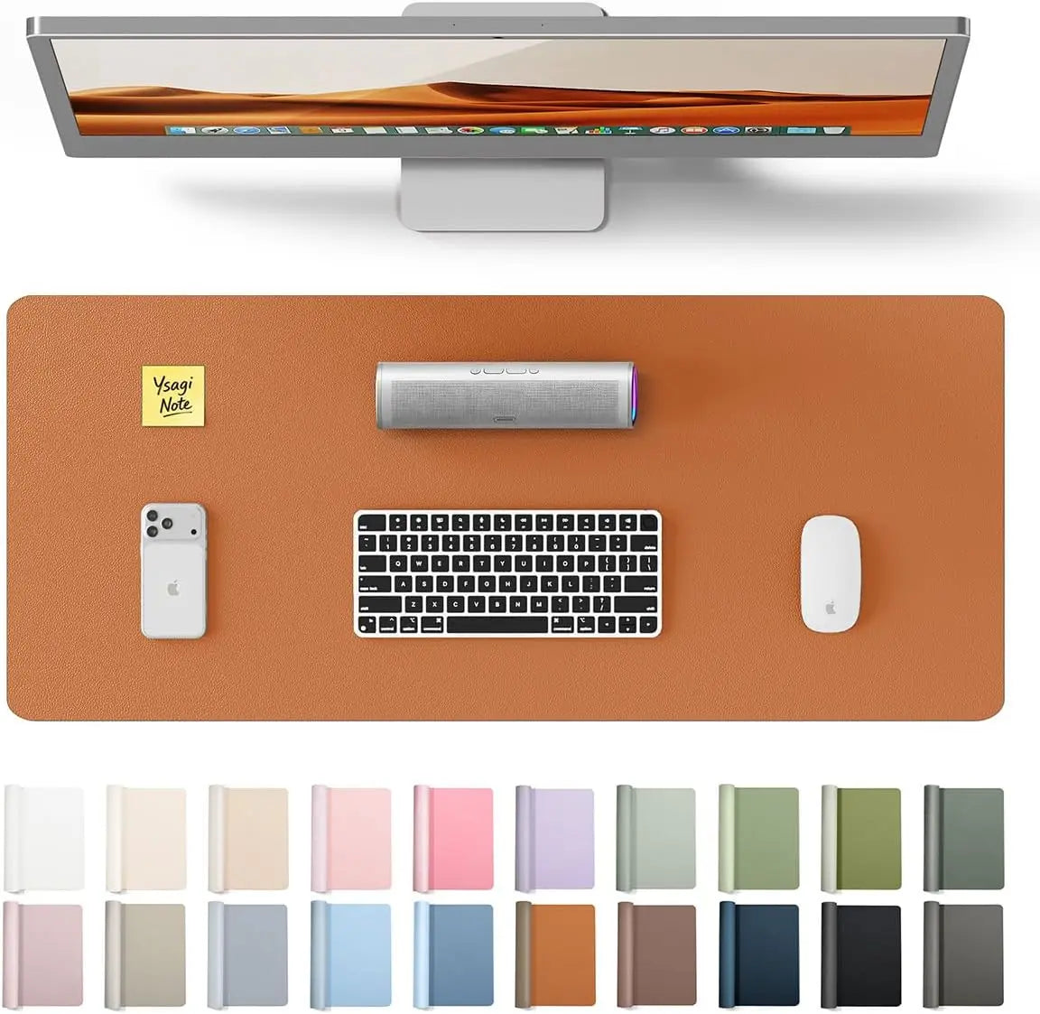 Leather Office Desk Pad Protector,Large Mouse Pad,Non-Slip,PU Leather,Laptop Desk Blotter,Waterproof Writing Pad for Office/Home