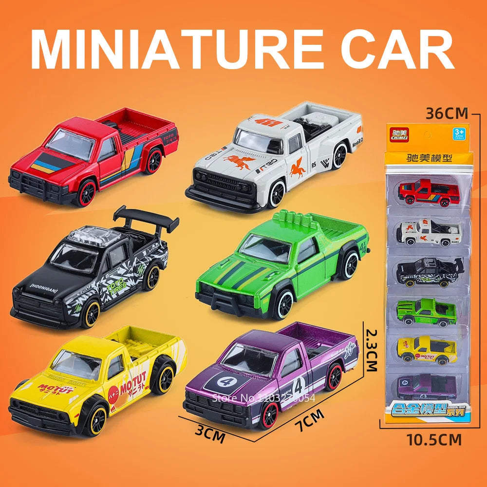 1:64 Scale Alloy Miniature Cars Models Series Diecast Toys Slide Forward Metal Material Rubber Tires Vehices Collecting Hobbies