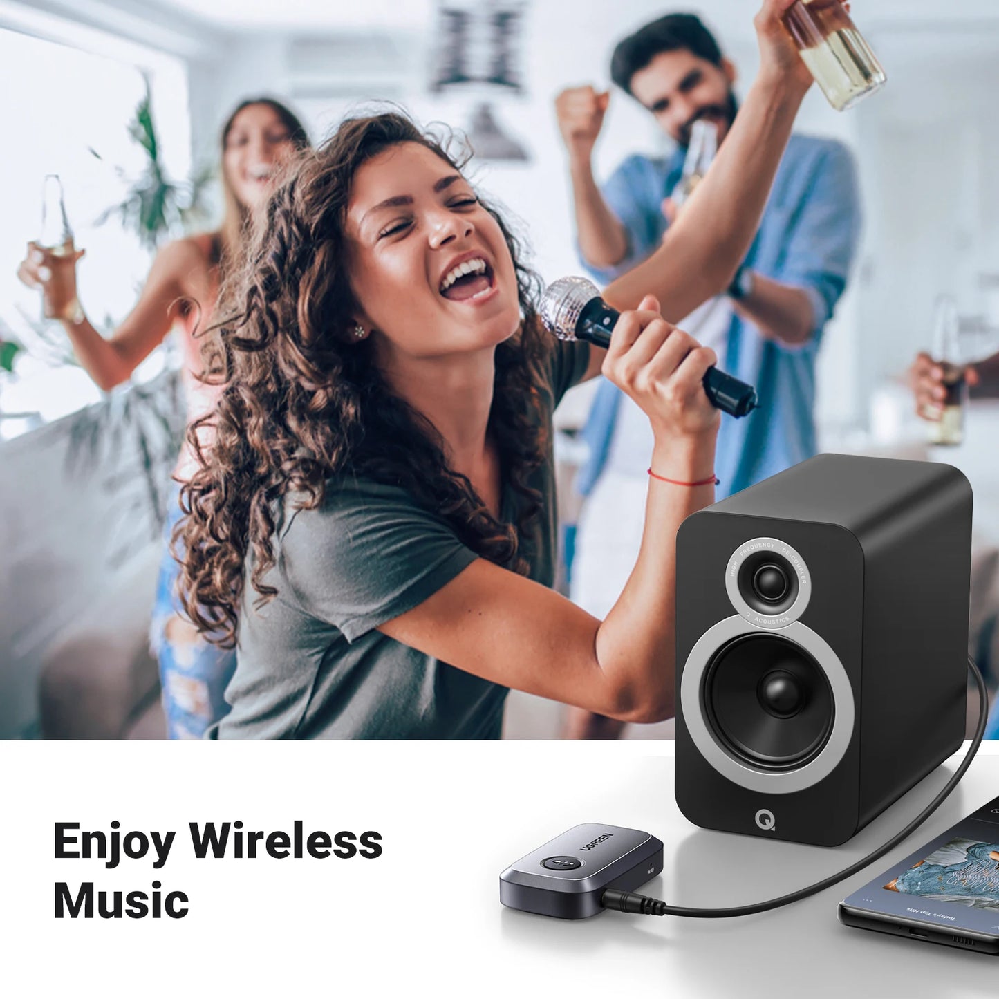 Bluetooth 5.3 Audio Receiver Car Adapter Wireless Car 3.5mm Jack Mic Handsfree