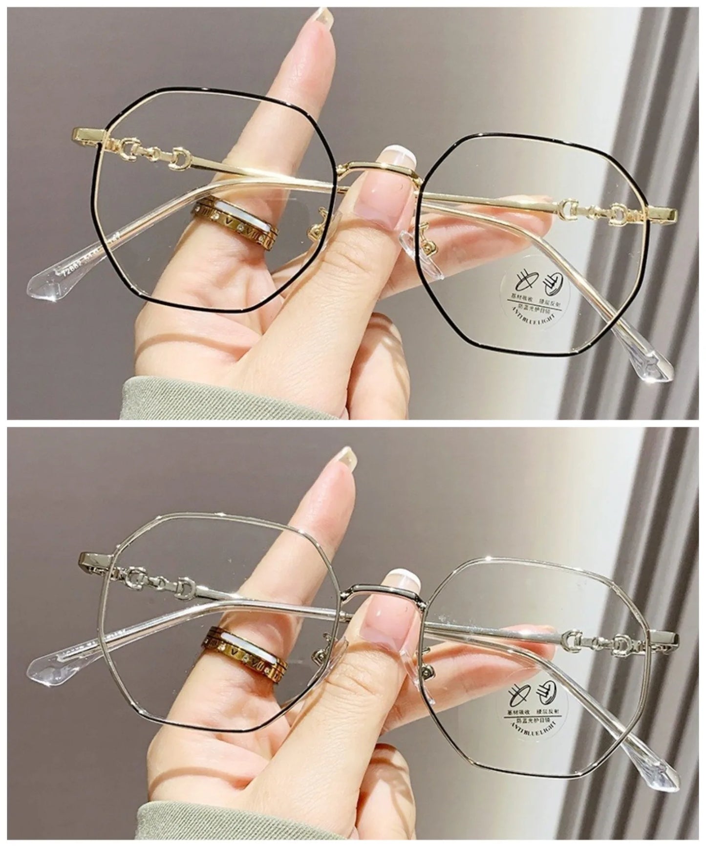 Ultralight Glasses Women Men Anti Blue Rays Polygon Frame Eyeglasses Anti-radiation Eyeglasses Korean Ultralight Glasses