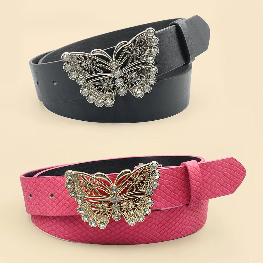 New Retro Metal Hollow Out Fashionable Butterfly Decoration Belt, Versatile Belt for Spicy Girls, Classic Decoration Belt