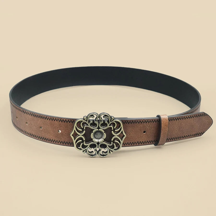 Classic Retro Western Denim Style Belt, Fashionable Casual Women's Belt, Retro Printed Belt, Classic Decorative Belt