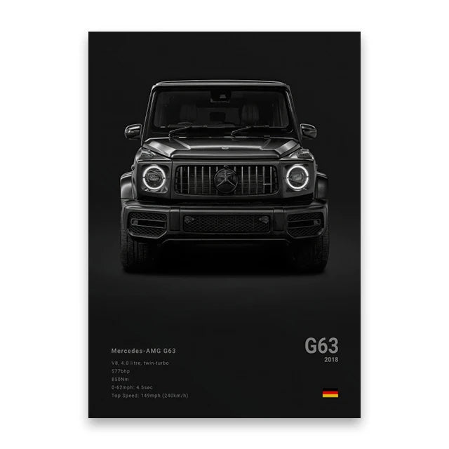 2018 Mercedes AMG G63 Print Famous Brand Cars Canvas Wall Poster Room Decor
