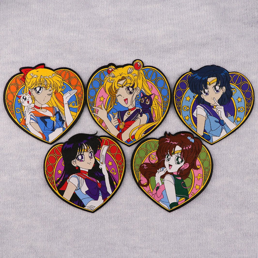 Cute Anime Girls Embroidery Patch Japanese Manga Iron On Patches For Clothing Thermoadhesive Patches On Clothes DIY Sew Badges
