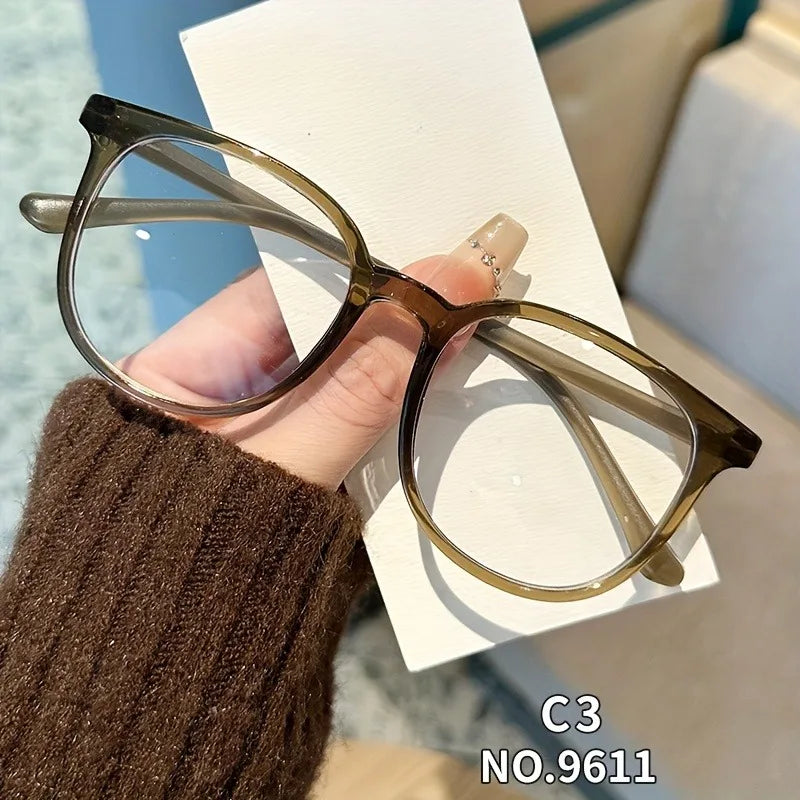 Ultra-Light Retro Tea Brown Blue Light Blocking Glasses Korean Style Large Frame Eyewear