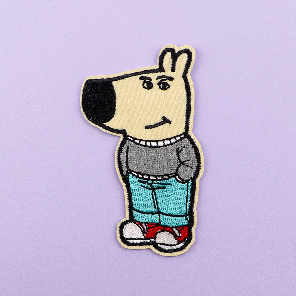 Cool Dog Embroidery Patch Funny Animal Iron On Patches For Clothing Thermoadhesive Patches On Clothes DIY Sew Badges