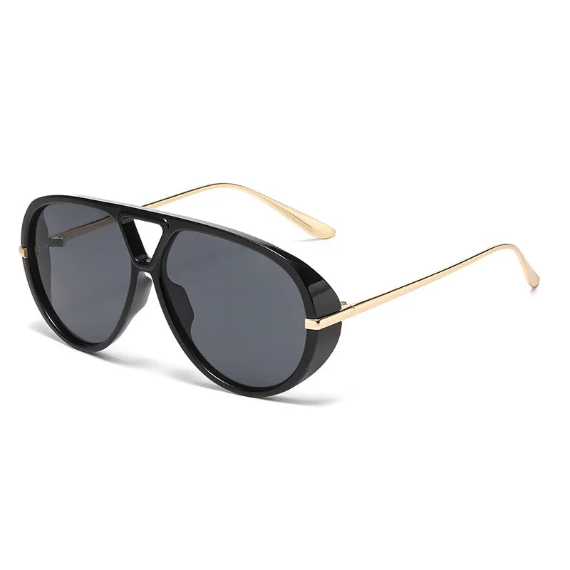 JNPCXI Fashion Double Bridges Pilot Women Oversized Sunglasses Retro Candy Color Green Gradient UV400 Men Punk Sun Glasses