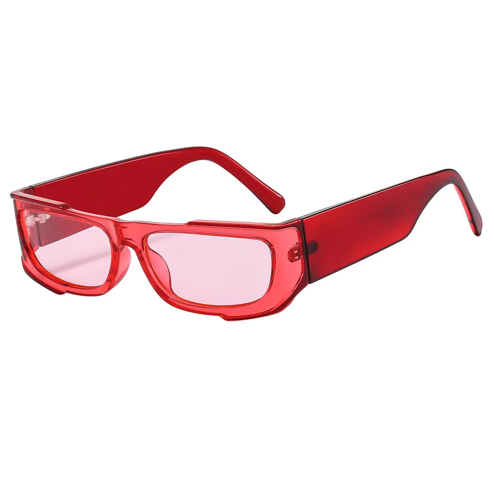 JNPCXI Fashion Rectangle Purple Double Color Women Sunglasses Retro Gradient Shades UV400 Men Trending Sun Glasses