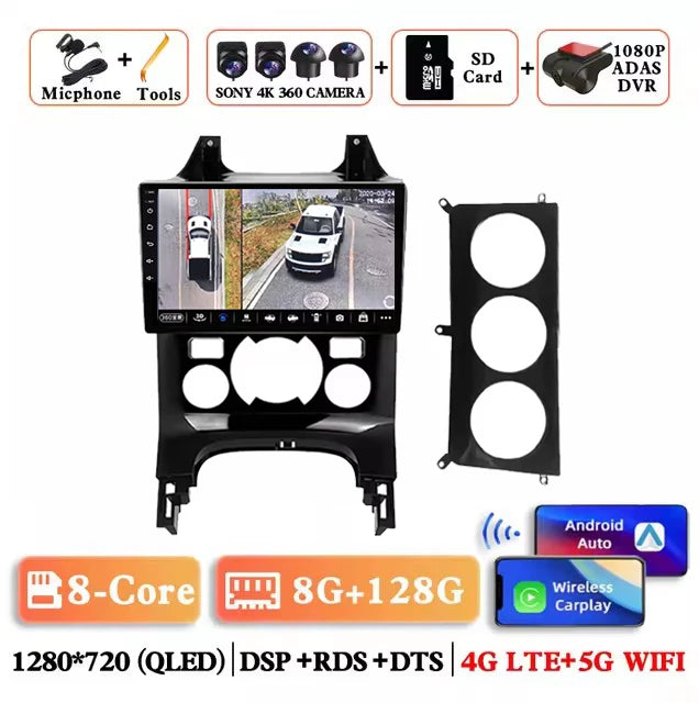 Android 15 Wireless Carplay Auto Car Radio for Peugeot 3008 2009-2015 Car Multimedia Player GPS 4G+WiFi Navigation Head Unit