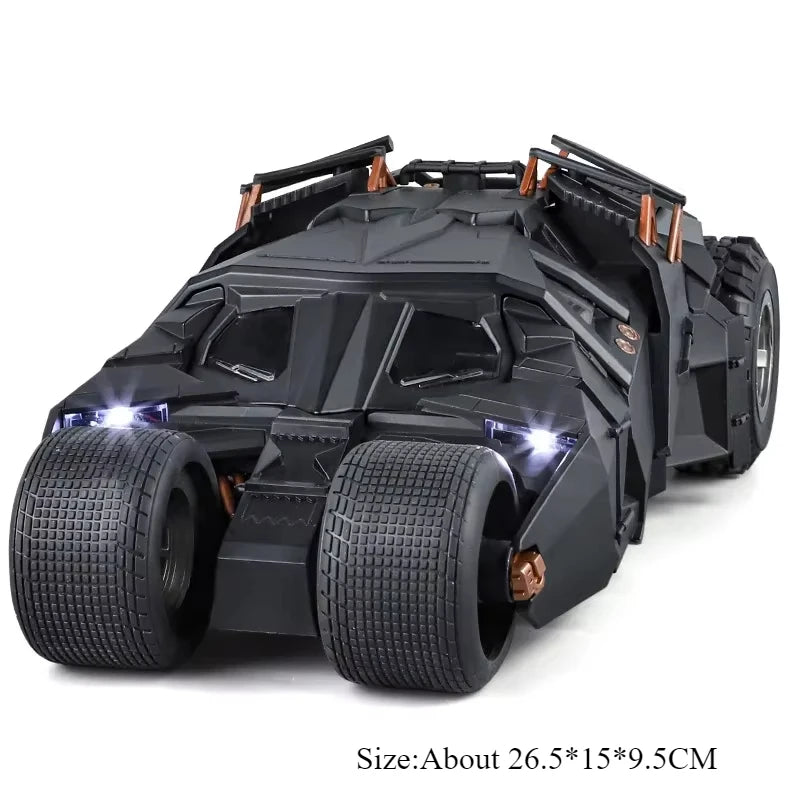 1:18 Batmobile 1995 Knight Model Toy Diecast Alloy Sports Car Front Wheel Steering Spray Function Vehice Children's Holiday Gift