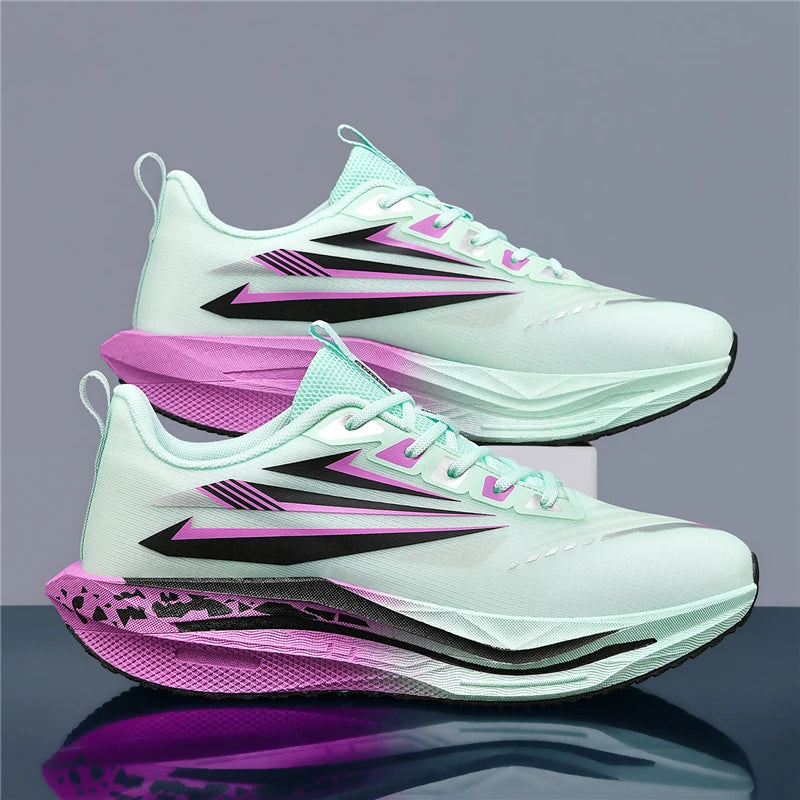 Marathon Running Shoes Carbon Board Speciality Men Sports Reticular Breathable Lightweight Women's Athletic Nonskid Sneakers New