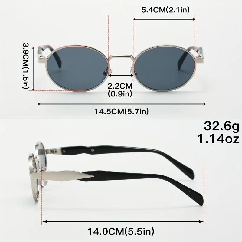 2pcs - Fashionable Textured Exquisite Small Round Frame Glasses