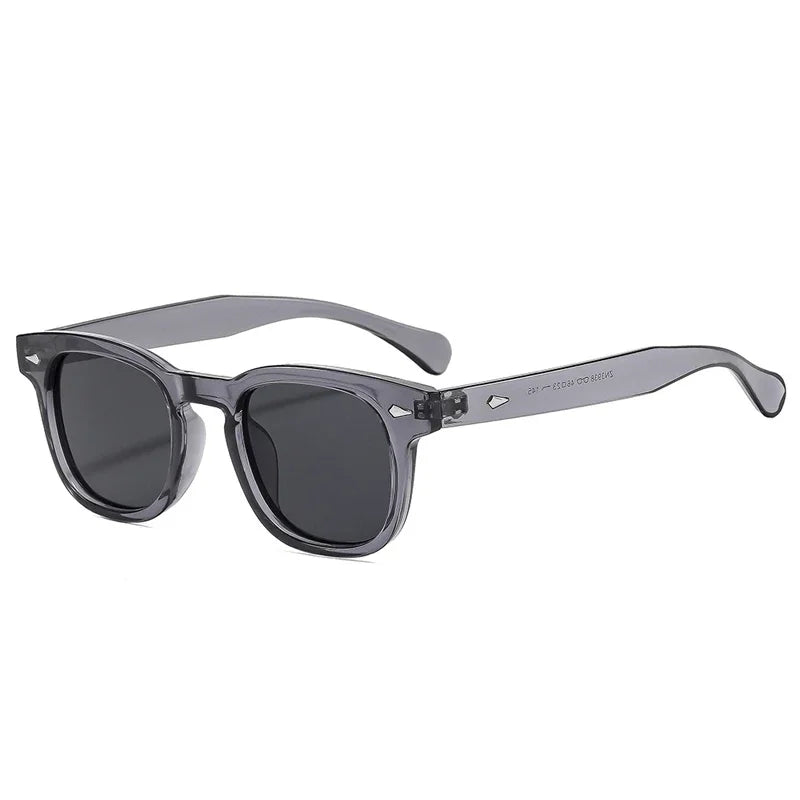 JNPCXI New Fashion Women Sunglasses Square Rivets Retro Orange Black Shades UV400 Clear Lens Frame