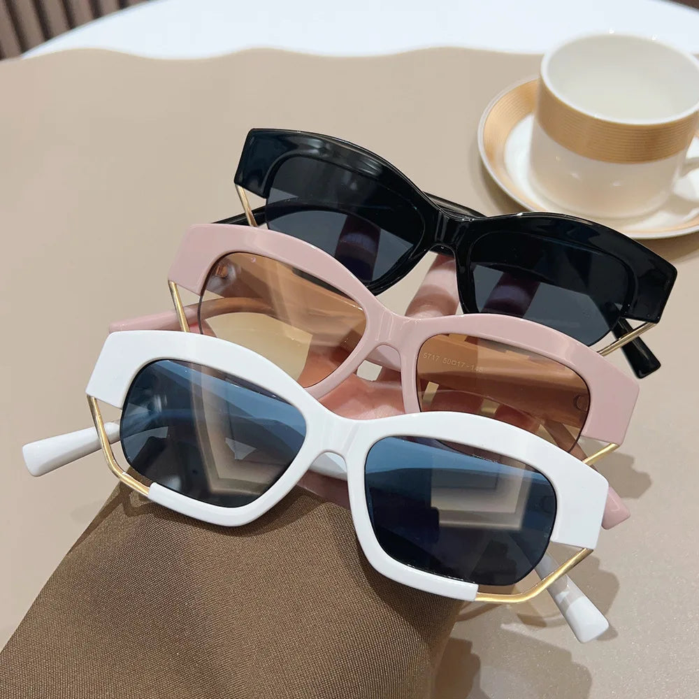 JNPCXI New Designer Sunglasses Women Men Fashion Decoration Hollow Metal Unique Sun Shades Unisex Eywear UV400