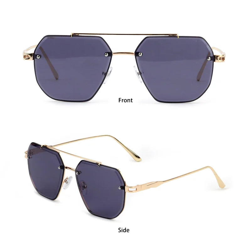 Caterside New Polygon Metal Frame Men's Sunglasses Fashion Simple Vintage Women Sun Glasses UV400 Driving Fishing The Best Gift