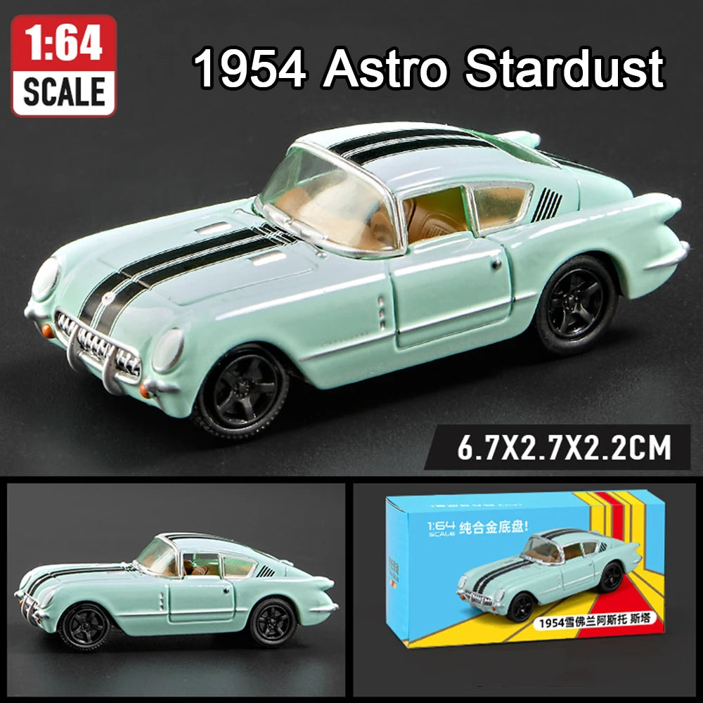 1:64 Alloy Sports Car Series Firebird JDM Daytona Stardust Corvette T1 Minivan GT500 Diecast Models Toys Boys Collecting Hobbies
