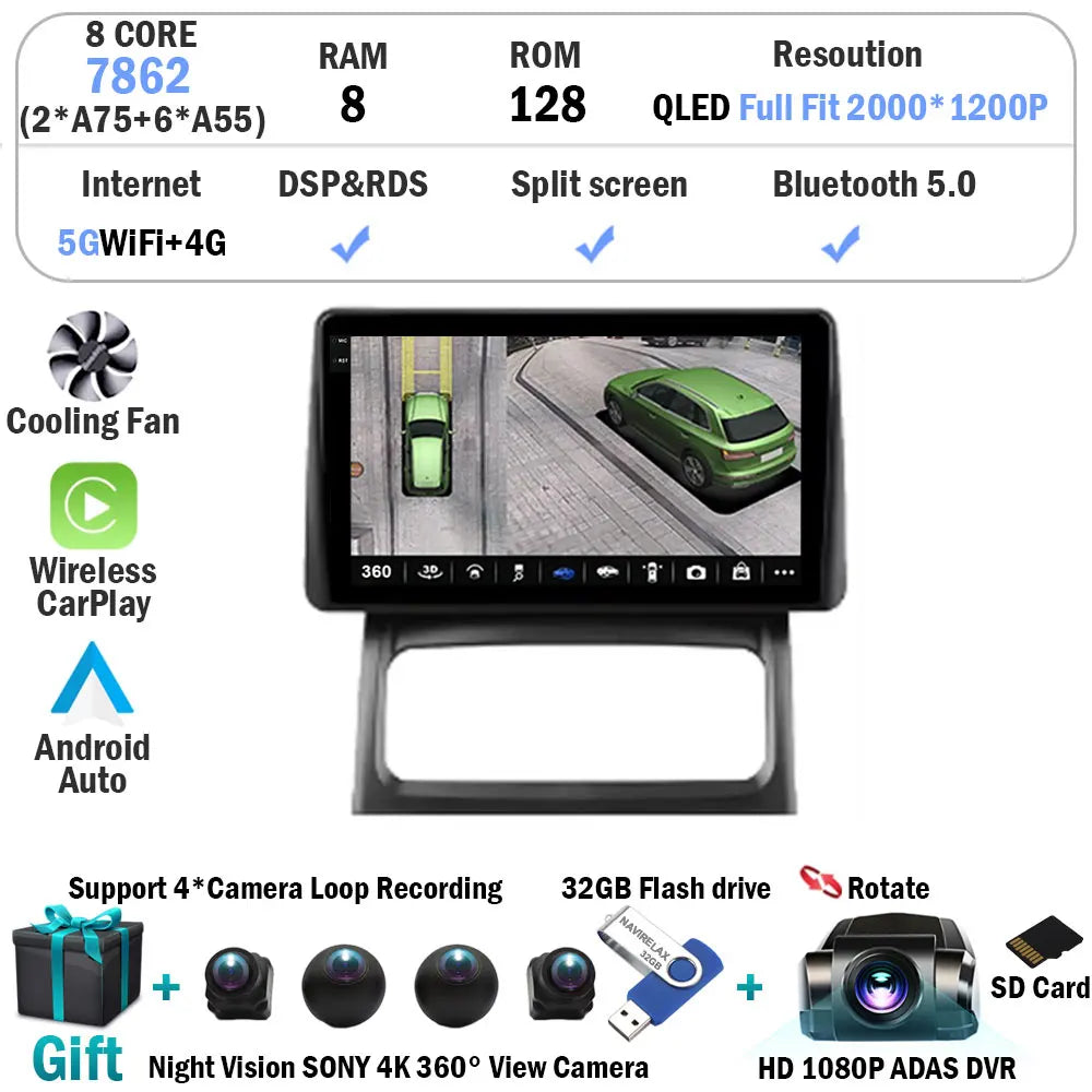 Android 15 Car Radio Carplay For Renault Clio 2 BB CB 2001 - 2012 Navigation GPS Android Auto Screen Stereo 5G Wifi BT DSP