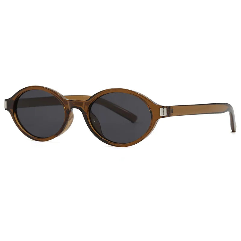 JNPCXI New Fashion Small Oval Sunglasses Women Shades UV400 Retro Punk Men Red Sun Glasses